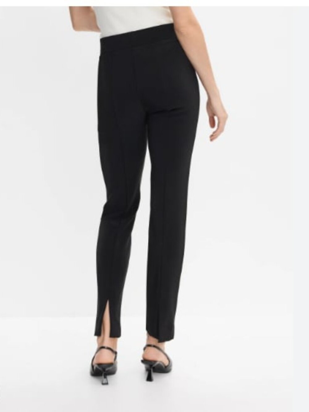 Joseph Ribkoff Black Stretchy Cigarette Pant with Split Hem